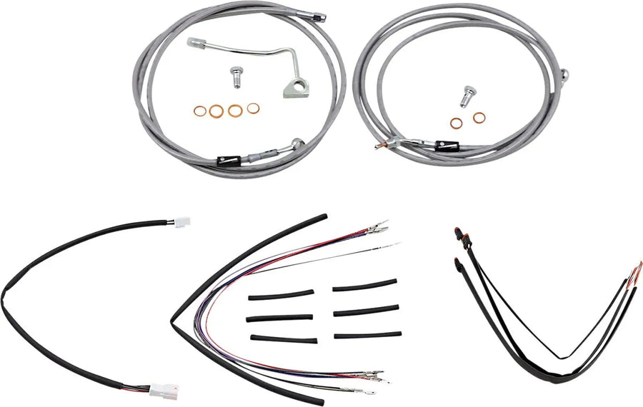 harley davidson fltruse [MARCA BURLY] - Kit completo de cable de manillar/línea de freno de acero inoxidable