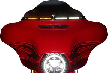 Harley Davidson Flhtcui [DINÁMICA PERSONALIZADA] - Embellecedor del parabrisas tipo murciélago LED dinámico Genesis® 4