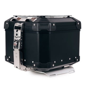 BMW F 900 GS [2023-] - Atlas 44L Universal-Aluminium-Topcase + Atlas Top Case Platte für Gepäckablage