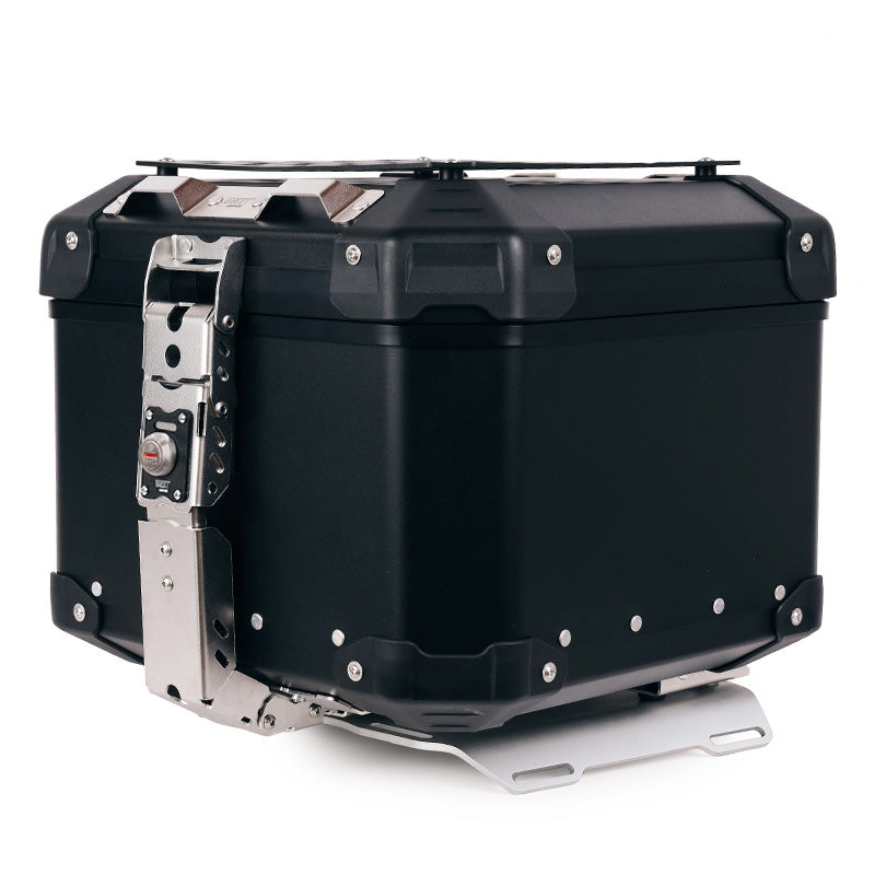 BMW R nineT 1200 Urban G/S (hoher Auspuff) [2017-2023] - Atlas 44L Universal-Aluminium-Topcase + Atlas Top Case Platte für Gepäckablage