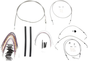 harley davidson flhtcu [MARCA BURLY] - Kit completo de cable de manillar/línea de freno de acero inoxidable - 0