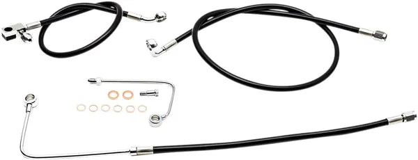 Harley Davidson FLS [LA CHOPPERS] - Kit de línea de freno trenzada negra