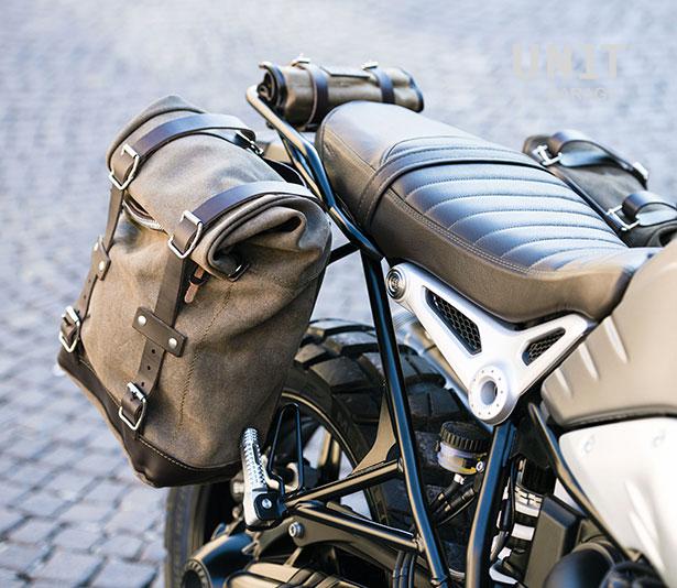 BMW R nineT 1200 Racer [2017-2020] - Seitentasche Scram aus Spaltleder 22L-30L + Double Frame