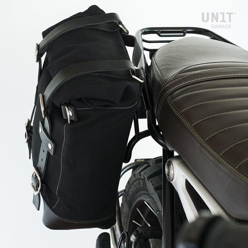 BMW R nineT 1200 Racer [2017-2020] - Seitentasche Scram aus Spaltleder 22L-30L + Doppelter symmetrischer -Rahmen
