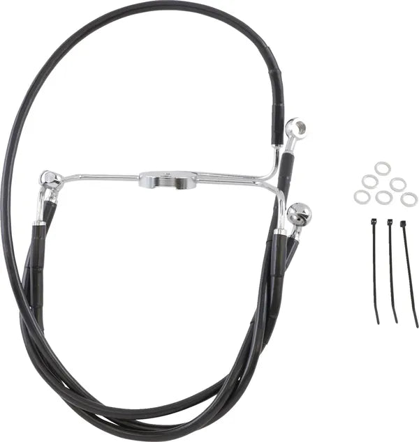 Harley Davidson Flhr [ESPECIALIDADES DE ARRASTRE] - Kit de línea de freno extendida de vinilo negro