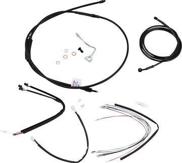 harley davidson flhrxs [MARCA BURLY] - Kit completo de cable/línea de manillar de vinilo negro para Ape Hanger