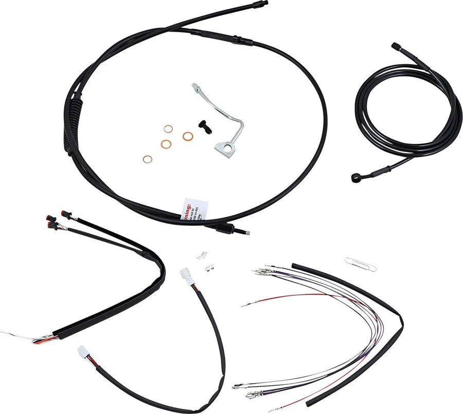 harley davidson flhrxs [MARCA BURLY] - Kit completo de cable/línea de manillar de vinilo negro para Ape Hanger