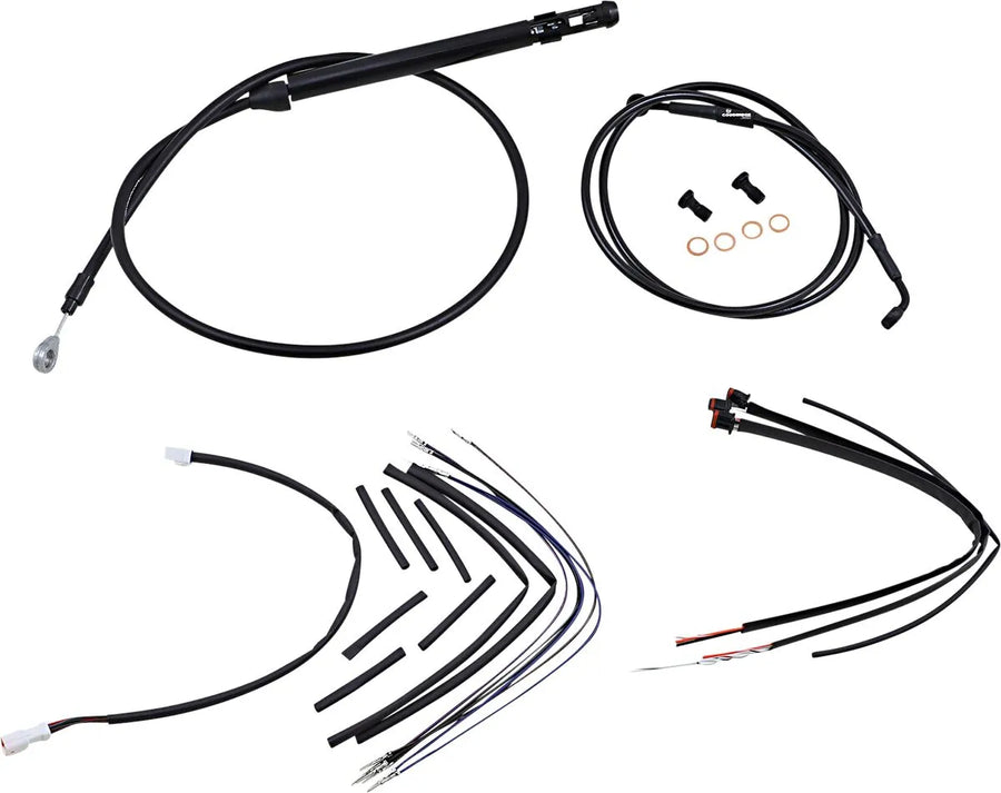 harley davidson softail street bob fxbb [MARCA BURLY] - Kit completo de cable/línea de manillar de vinilo negro para perchas Ape