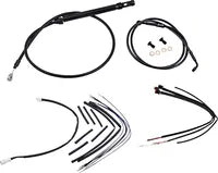 Harley Davidson FX [MARCA BURLY] - Juego completo de cables/líneas de manillar de vinilo negro para Ape Hanger