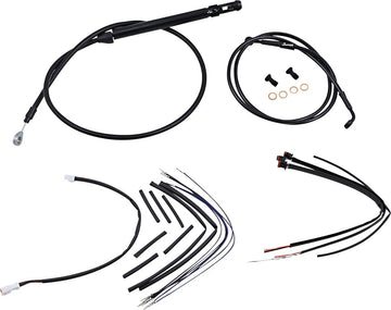 harley-davidson street bob [MARCA BURLY] - Kit completo de cable/línea de manillar de vinilo negro para Ape Hangers