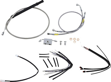 harley davidson flfb [BURLY BRAND] - Kit de cables de manillar y latiguillos de freno para manillares Burly Ape