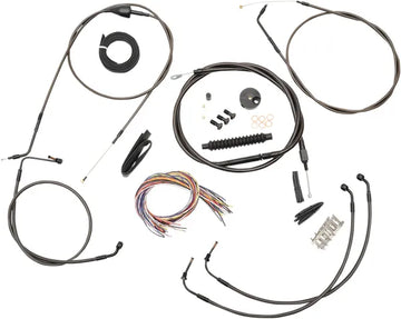 Harley Davidson Flhri [LA CHOPPERS] - Kit completo de cable de manillar/línea de freno trenzado Midnight
