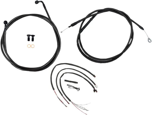 Harley Davidson Fxdrs 114 [LA CHOPPERS] - Kit completo de cable de manillar/línea de freno trenzado Midnight