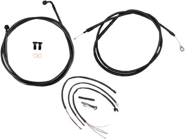 Harley Davidson Fxdrs 114 [LA CHOPPERS] - Kit completo de cable de manillar/línea de freno trenzado Midnight