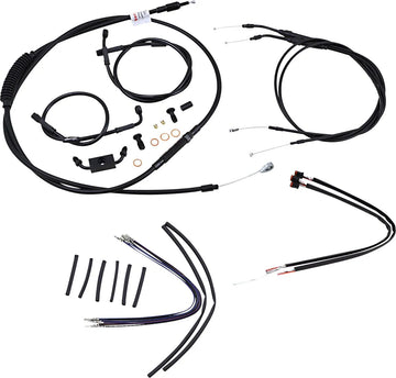 harley-davidson street bob [MARCA BURLY] - Kit completo de cable/línea de manillar de vinilo negro para Ape Hangers