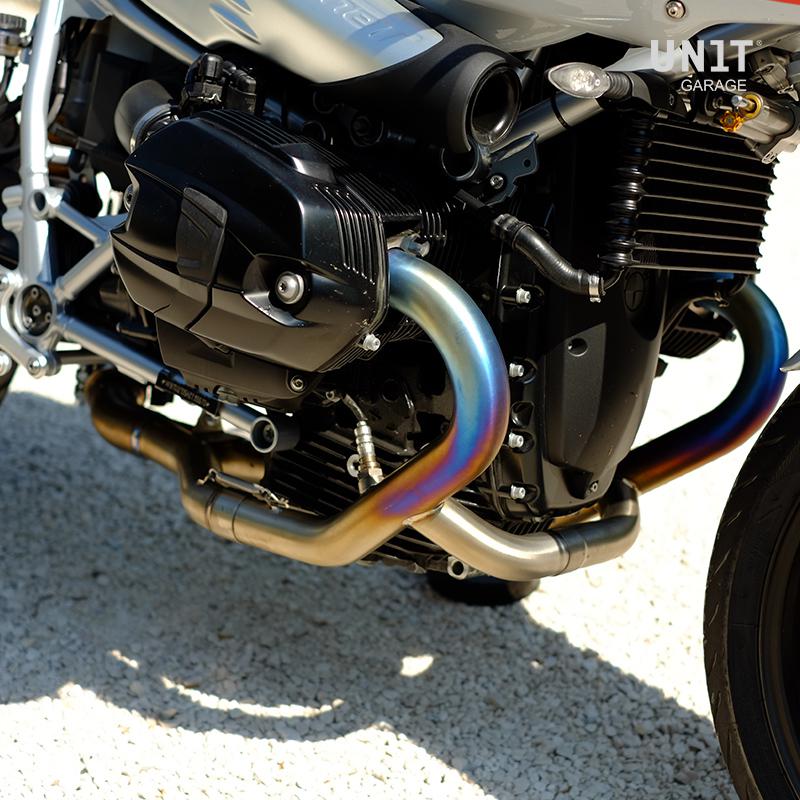 BMW R nineT 1200 Racer [2017-2020] - Abgaskrümmer ohne Katalysator in Titan mit sichtbarer Schweißung (EURO 3, EURO 4)