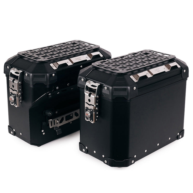 BMW R nineT 1200 Scrambler [2016-2023] - Atlas Aluminium-Seitenkoffer-Set 48L+41L + Rahmen für Taschen aus Aluminium Atlas