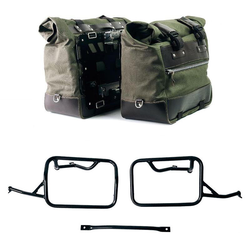 BMW R 12 nineT [2024-2026] - Paar Cult-Seitentaschen Canvas 40L - 50L + Paar Aluminiumplatten + Rahmen für Aluminiumtaschen