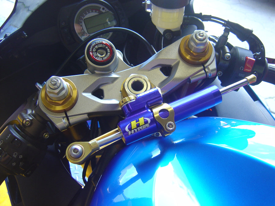 Kawasaki ZX-6 R, ZX-6 RR [HYPERPRO] - Kit de montaje de amortiguador de dirección, Dorado (MK-KA06-T005)