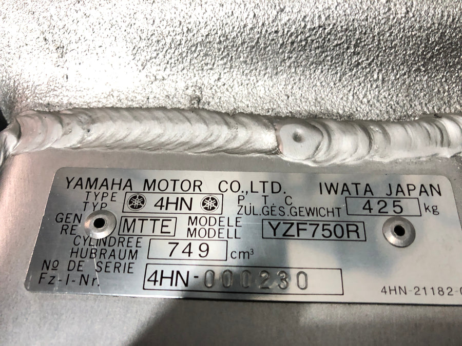 Yamaha YZF 750 R 4hn [1995] - Marco con documentos
