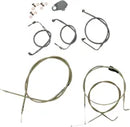 Harley Davidson Flhri [LA CHOPPERS] - Kit de línea de freno/cable de manillar cubierto de acero inoxidable estándar
