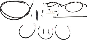Harley Davidson FLS [LA CHOPPERS] - Kit completo de cable de manillar/línea de freno trenzado Midnight