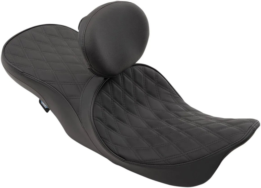 harley davidson touring [ESPECIALIDADES DE ARRASTRE] - Asiento de cuero touring para 2 personas en posición delantera con perfil bajo
