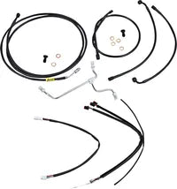 Harley Davidson Flhx [MARCA BURLY] - Juego completo de cables/líneas de manillar de vinilo negro para Ape Hanger