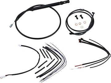 harley davidson softail street bob fxbb [MARCA BURLY] - Kit completo de cable/línea de manillar de vinilo negro para perchas Ape