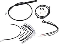 Harley Davidson FX [MARCA BURLY] - Juego completo de cables/líneas de manillar de vinilo negro para Ape Hanger