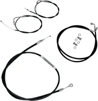 Harley Davidson Flst [LA CHOPPERS] - Kit de cable de manillar/línea de freno de vinilo negro estándar