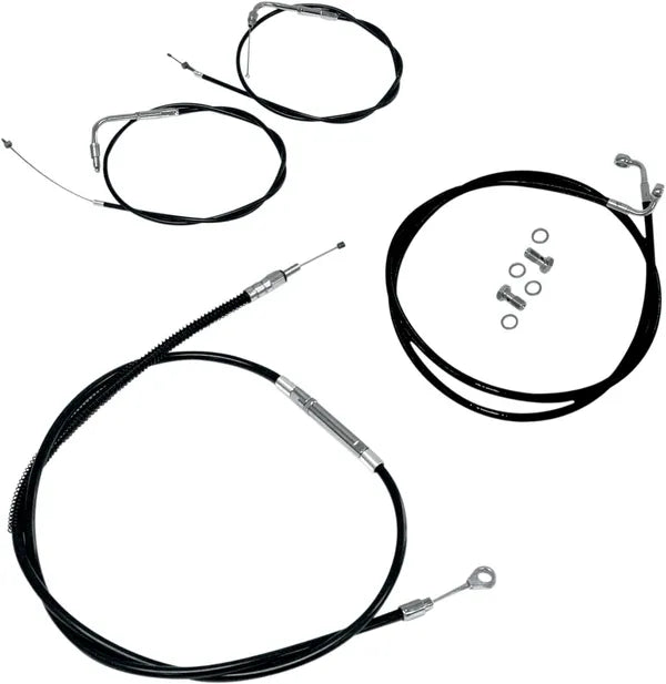 Harley Davidson Flst [LA CHOPPERS] - Kit de cable de manillar/línea de freno de vinilo negro estándar