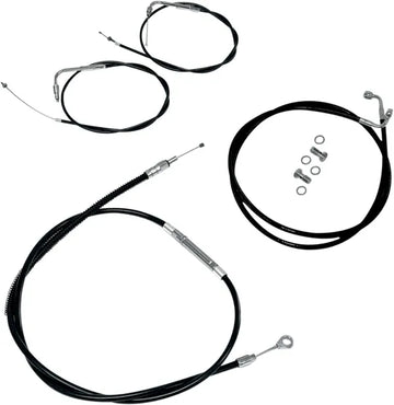 Harley Davidson Flst [LA CHOPPERS] - Kit de cable de manillar/línea de freno de vinilo negro estándar