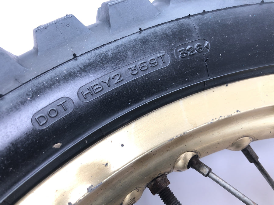 Yamaha XT 500 1U6 [1981] - Llanta trasera rueda de radios dorados 1,85 x 18" con freno de tambor