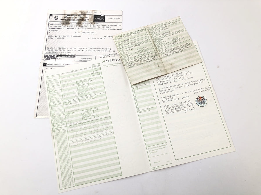Moto Guzzi California III VY Integrale [1990] - Marco con papeles