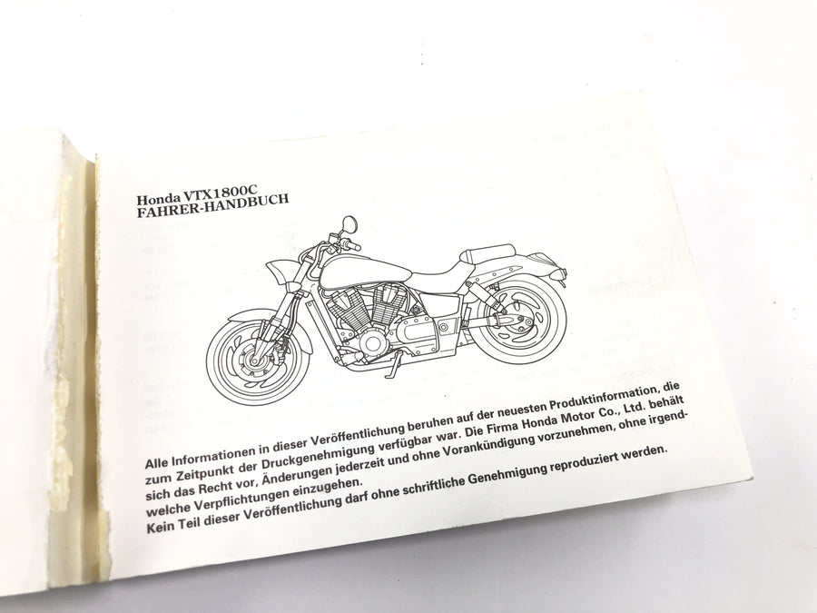 Honda VTX 1800 SC46 [2004] - Manual del conductor Instrucciones de funcionamiento Manual del propietario solo en alemán