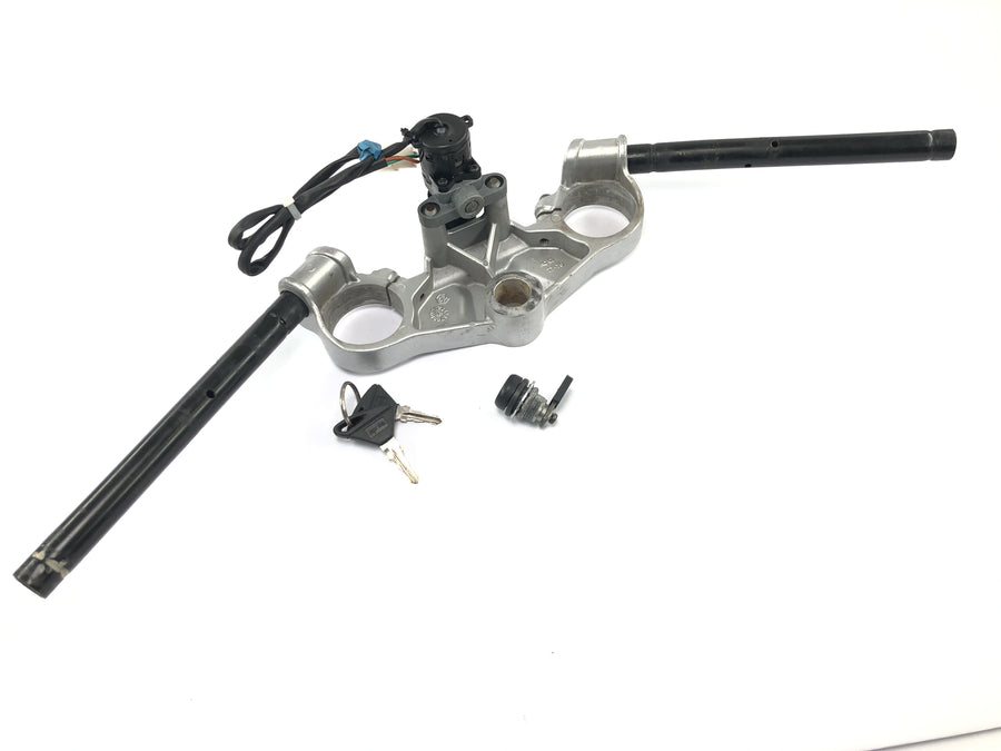Aprilia RS 125 TW [2017] - puente de horquilla superior con cerradura de encendido del manubrio y cerradura de asiento