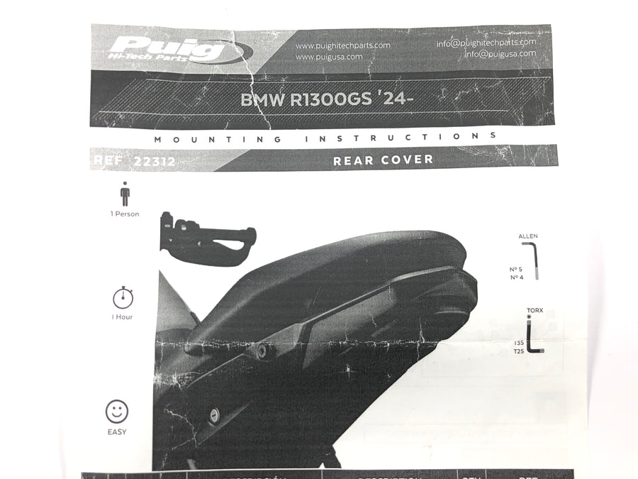 BMW R 1300 GS [2025] - Cubierta trasera cubierta trasera negro mate