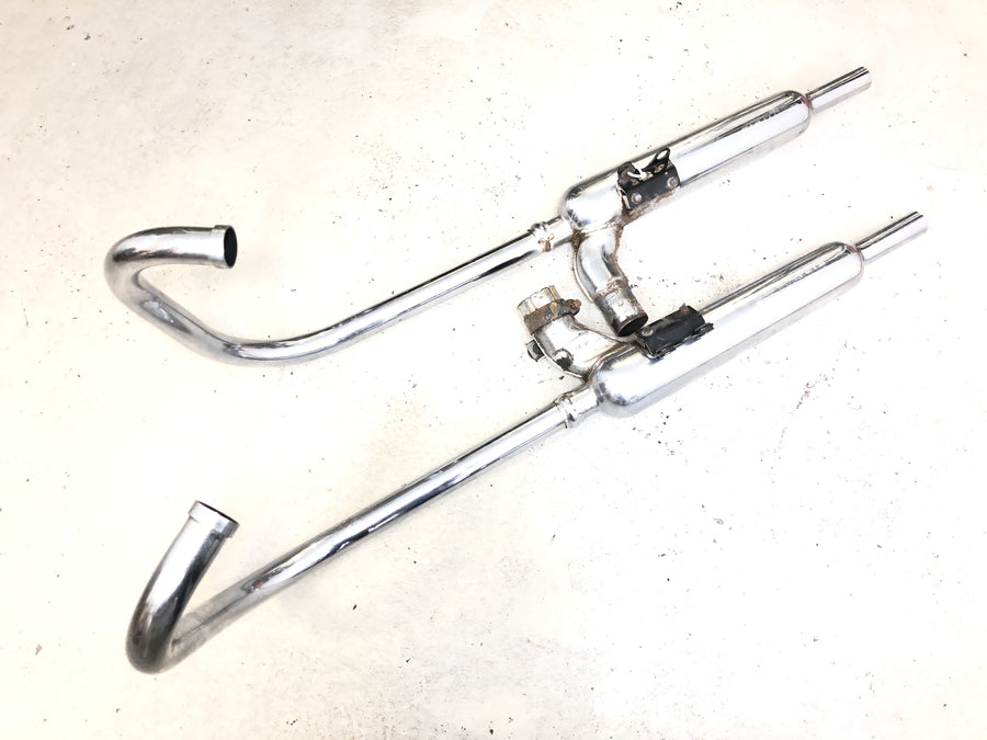 Kawasaki W 650 EJ650A [1999] - Sistema de escape, potenciómetro, sistema de escape múltiple izquierdo y derecho