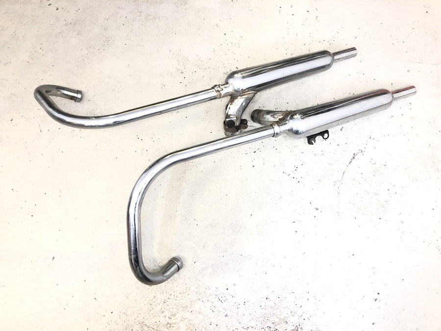 Kawasaki W 650 EJ650A [1999] - Sistema de escape, potenciómetro, sistema de escape múltiple izquierdo y derecho