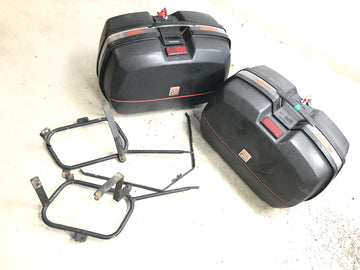 Honda XRV 750 Africa Twin RD04 [1990] - Juego de maletas con soporte y estuche lateral para llaves GIVI Monokey
