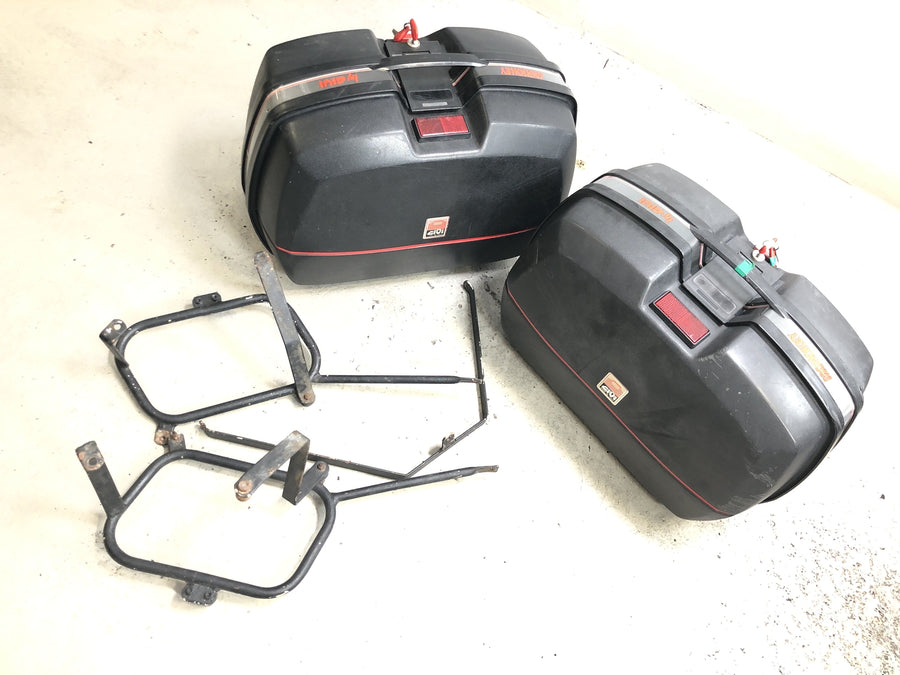 Honda XRV 750 Africa Twin RD04 [1990] - Juego de maletas con soporte y estuche lateral para llaves GIVI Monokey
