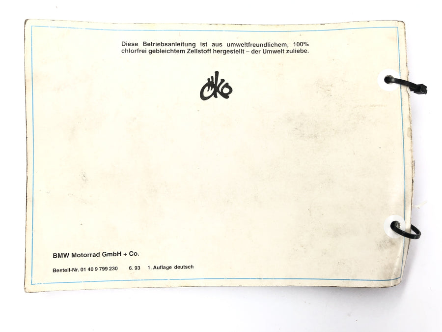 BMW K 1100 RS [1991] - Instrucciones de funcionamiento para las instrucciones de funcionamiento
