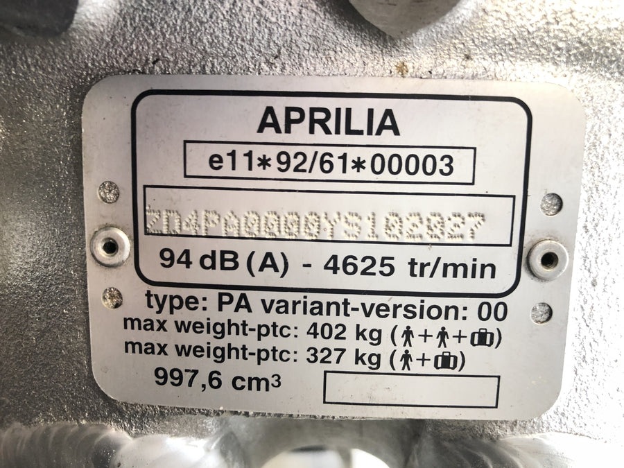 Aprilia SL 1000 Falco PA [2000] - Marco con papeles
