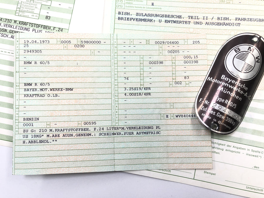 BMW R 60/5 [1973] - Marco con documentos