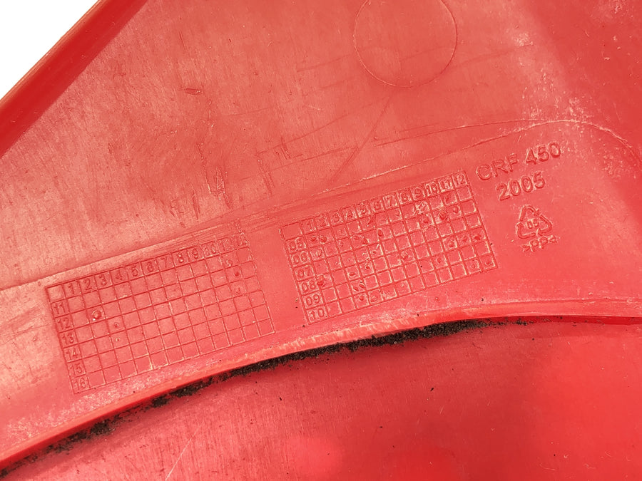 Honda CRF 450 R [2007] - Carenado depósito panel lateral derecho plastico rojo