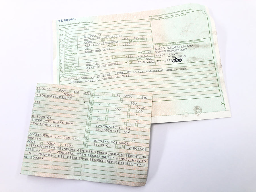 BMW K 1200 GT K12 [2003] - Chasis con documentación Chasis trasero con documentación de matriculación