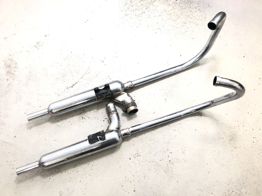 Kawasaki W 650 EJ650A [1999] - Sistema de escape, potenciómetro, sistema de escape múltiple izquierdo y derecho