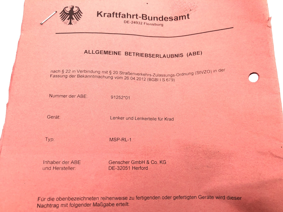 Yamaha XVS 650 4VR [1997] - Manillar moto manillar acero negro 1 pulgada ABE MSP-RL-1