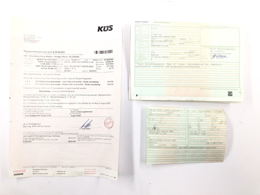 BMW F 650 GS R13 [2000] - Bastidor principal con papeles
